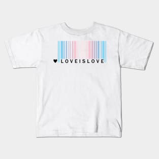 Transgender Pride LGBT Love is Love Barcode Kids T-Shirt